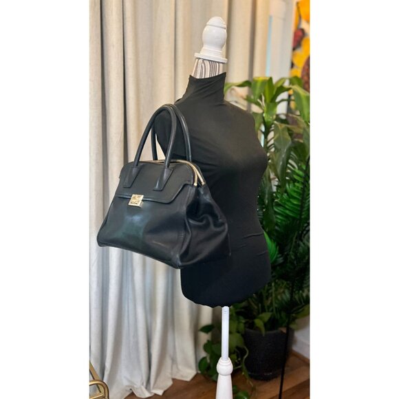 RARE!! Authentic Black Leather Tory Burch Pricella Shoulder Bag / Tote with Deta - Picture 11 of 15